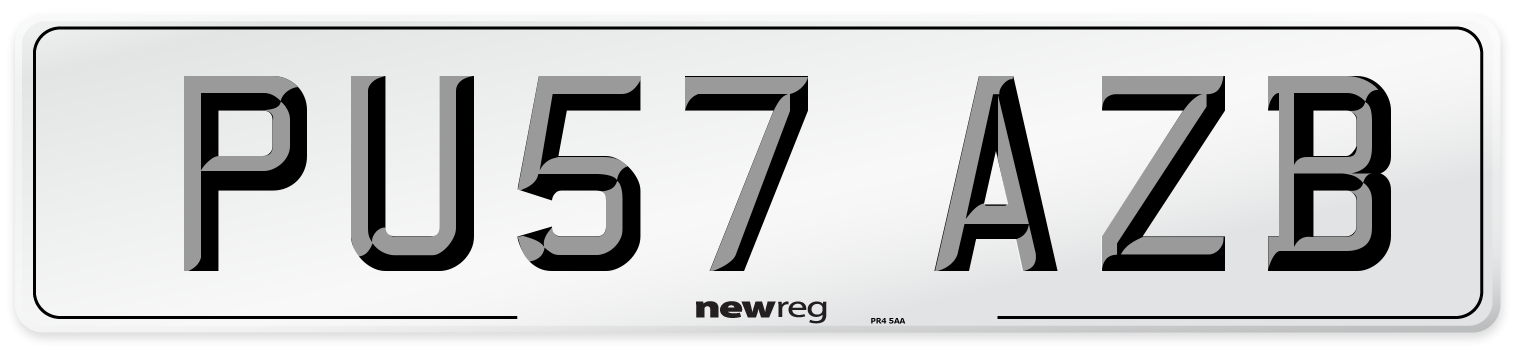 PU57 AZB Number Plate from New Reg
